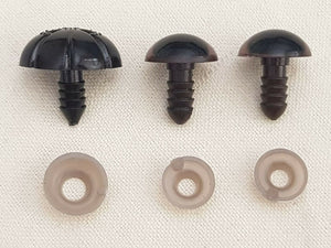 Trucraft - Large Set - Brown Safety Eyes and Nose for Teddy Bears and Stuffed Toys