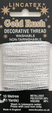 www.thecraftshop.net Lincatex Gold Rush Metallic Decorative Glitter Embroidery Thread 10m - WHITE IRIDESCENT