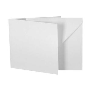 thecraftshop.net Trucraft - 6" Square - White Blank DIY Craft Cards with Envelopes - Pack of 10