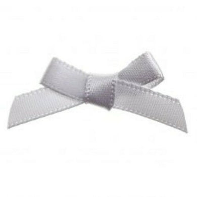 thecraftshop.net Trucraft - 3cm / 7mm Satin Ribbon Mini Craft Bows - WHITE - Pack of 20